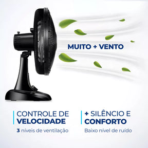 Ventilador De Mesa Mondial 40cm Vsp-40 Preto 127v Diâmetro 40 cm Material das pás Plástico Quantidade de pás 6 110V